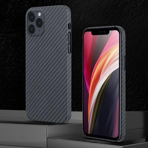 0.7mm Ultra Thin Aramid Fiber Case for iPhone 12 Pro Max 12Pro Carbon Fiber Cover for iPhone 12 Mini 11 XS Max XR Shell