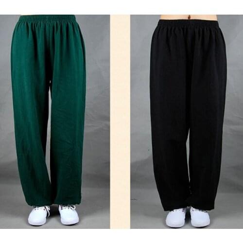 Unisex gray/black/white Cotton&linen martial arts bloomers taiji kung fu pants tai chi trousers