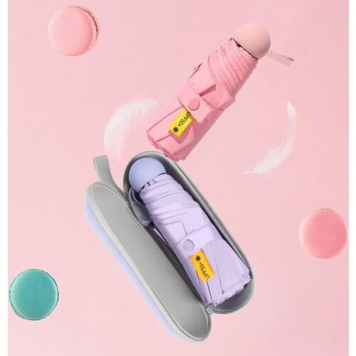 Five fold umbrella eight bone capsule glasses box umbrella Ultra Light Mini sunscreen sunshade pocket umbrella