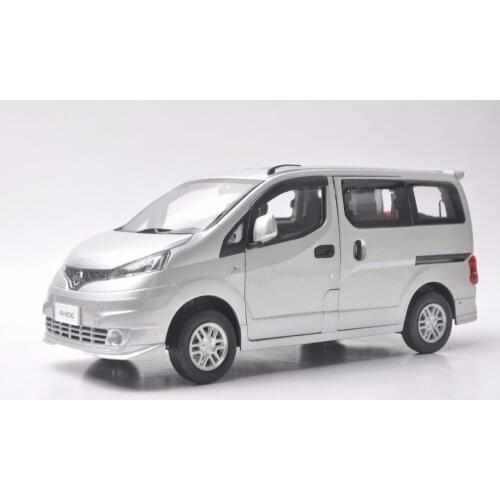 1:18 Diecast Model for Nissan All New NV200 Vanette Silver MPV Alloy Toy Car Miniature Collection Gifts