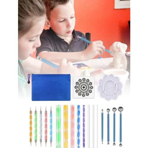 19PCS/Set Dotting Painting Tools Embossing Stylus Set Painting Carving Kit For Clay Pottery Craft Art Drawing Coloring