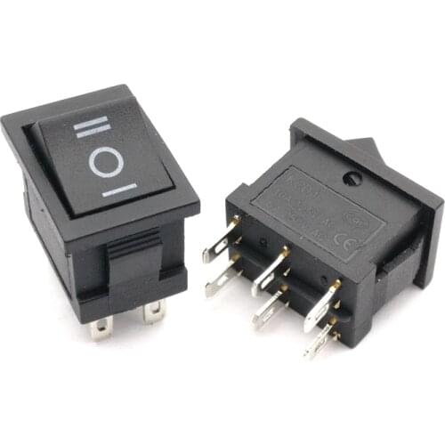 50pcs 15*21mm 6PIN ON/OFF/ON Boat Rocker Switch 6A/250V 10A/125V Car Dash Dashboard Truck RV ATV Home