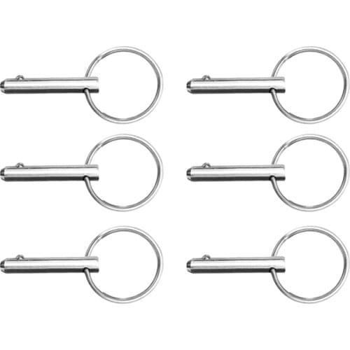 6 Pieces Stainless Steel Boat Bimini Top Deck Hinge Quick Release Ball Pins