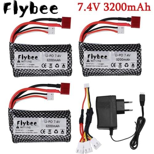 18650 7.4V 3200MAH lipo Battery 2s for Wltoys 12423 10428 12429 12401 12402 12402A RC Car Spare Parts charger 7.4V 20C batteries