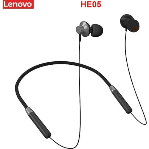 Lenovo HE05 Bluetooth 5.0 Neckband Wireless headphones Stereo Sports Magnetic Headphones Sports Running IPX5 Waterproof