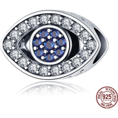 925 Sterling Silver Demon Eye Series Zircon Charm&Bead Fit Original 3mm Bracelet&Bangle For Women Birthday Fashion Jewelry Gift