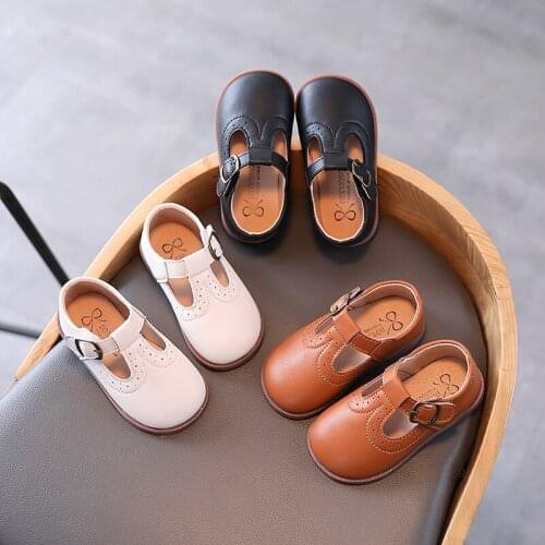 Kids Leather Shoes Princess Girls School Shoes Children Leather Party Dress Shoe Flat Girls Baby Casual Sneaker SHS079