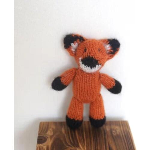 Baby Photography Props Animal Stuffed Toy Knitted Fox Crochet Fox Toy Newborn Photography Animal Props