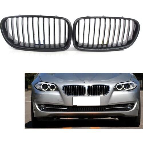 For BMW F10 F18 4DR 2010-15 Sedan ABS Carbon Fiber Printed Car Front Grille 2Pcs