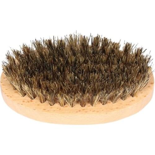 Mens Beard Brush Boar Hair Bristle Beard Brush Round Wood Shaving Comb Face Massage Handmade Mustache Brush Beauty Care