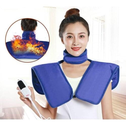Hanrlver Electric Warm Shoulder Heating Brace Support Neck Pad Cervical Physical Therapy Spine For Back Posture Corrector