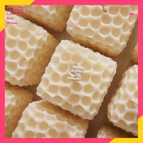 Square Honeycomb Pattern Candle Mold Cylindrical Scented Candle Diy Art Candle Silicone Mold Gypsum Soap Molds
