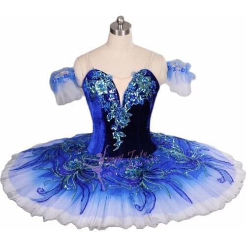 Blue bird tutu professional ballet tutus blue YAGP Pancake tutu Dress adult girls classical ballet Stage costume for women