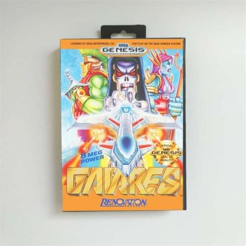 Gaiares - USA Cover With Retail Box 16 Bit MD Game Card for Sega Megadrive Genesis Video Game Console