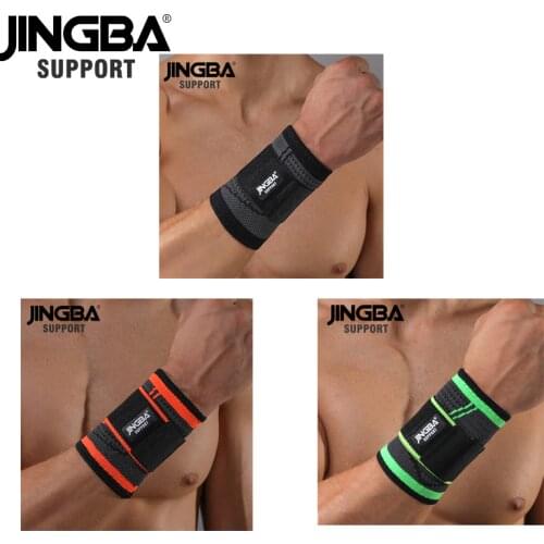 JINGBA SUPPORT 3D Weaving Pressurized Straps Fitness Wristband Crossfit Gym Powerlifting Wrist Support Brace Bandage Hand Wraps
