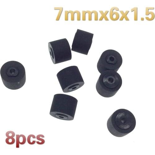 8pcs 7mmx6x1.5 wheel belt pulley rubber audio pressure recorder cassette deck pinch roller tape recorder Stereo player walkman
