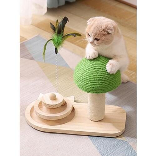 Kitten Cute Mushrooms Cat Scratcher Board Post Cat Wand Roller Toy Cats Climbing Post Kitten Protecting Furniture Climbing Post