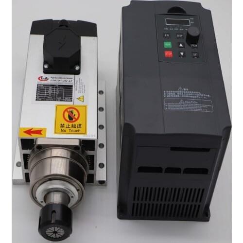 4.5KW square ER32 AC220V air cooling spindle+1 piece 4.5kw inverter+10 pieces ER32