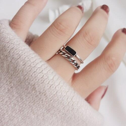 Fashion Silver Color Multi-layer Rings For Women Girls Gift Wedding Jewelry Vintage Punk Adjustable Antique Ring Anillos