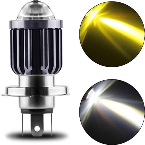 Motorcycle Modified Headlights Bulbs With Lens H4 H6 Two-Color Far And Near Beam Light Scooter Accessories Fog Lights
