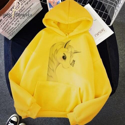 New 2020 Cute Animal Printing Plus Size Hoodie Harajuku Autumn Sweatshirt Casual Long Sleeve Sweatshirt Hooded Yellow Top Hoody