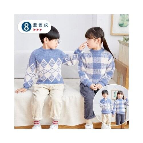 Wholesale Childrens Clothing Boys Sweater Pullover O-neck Thick Mink Velvet Sweaters Children Autumn Winter Knitted Cardigan