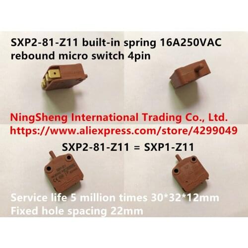 Original new 100% SXP2-81-Z11 built in spring springback type micro switch 4pin 1 open 1 closed 16A250VAC