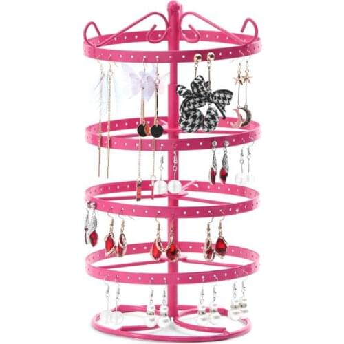 188 Hole Round Earrings Ear Studs Jewelry Display Rack White Metal Rotating Stand Organizer Holder Display Showcase Shelf