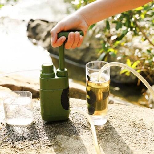 Camping Water Filter Portable 0.01 Micron Hand Pump Water Filter For Survival Emergency Camping Hiking Accessories