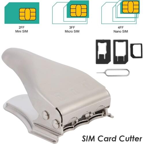 3 in 1 SIM Card Cutter Manual Modify Zinc Alloy Nano Mini Micro Portable Tools for Outdoor Mobile Phone Decoration