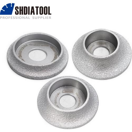 DIATOOL Diameter 3 Inches/75mm Grinding Disc Vacuum Brazed Grinding Wheel Demi-bullnose Edge Profile
