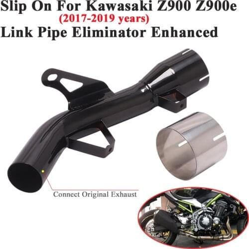 Slip On For Kawasaki Z900 A2 Z900e 2017 2018 2019 Motorcycle Exhaust System Escape Tube Link Pipe Cat Delete Eliminator Enhanced
