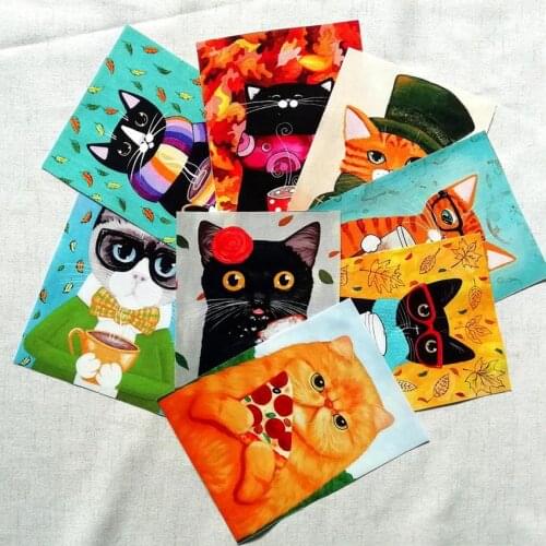 15*20cm 8pcs Dessert cat DIY Sewing Quilt Scrapbooking Tissue Pattern Fabrics Needlework Material purse Cloth patchwork SL-142