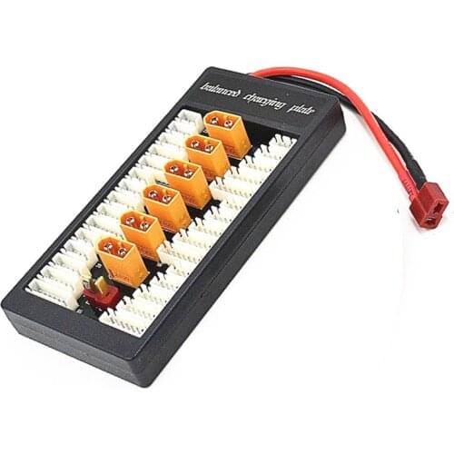 TX60 Plug 6 in 1 2S-6S Lipo Battery Parallel Charging Board Charger Plate for Imax B6 B6AC B8 Lipo Battery of RC Drone Car Boat