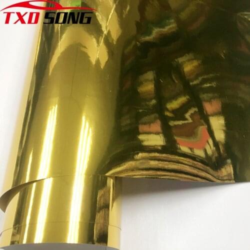 High stretchable silver gold red Chrome Air Bubble Free Mirror Vinyl Wrap Film Sticker Sheet emblem Car Bike Motor Body Cover