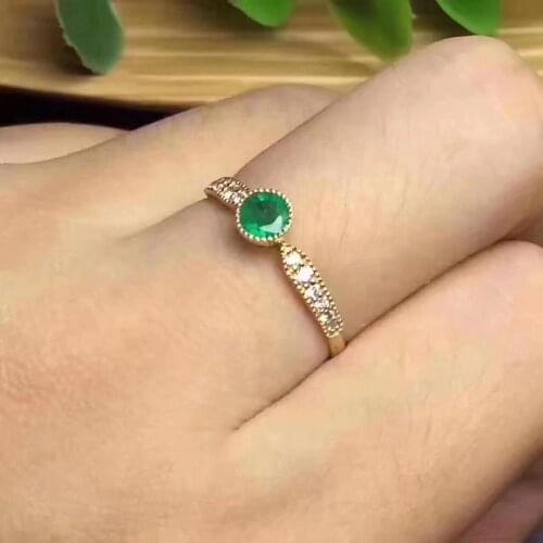 100% Natural and Real Emerald Ring Gemstone Wedding Engagement Rings for Women Fine Jewelry Gift Wholesale