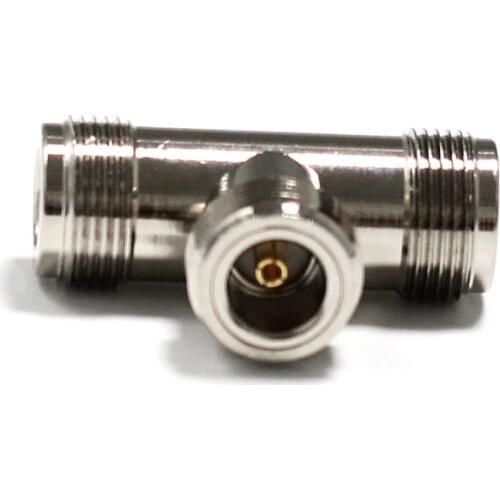 1pc N Female Jack switch 2*N Female Jack RF Coax Adapter convertor Straight T type splitter Nickelplated NEW wholesale