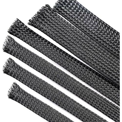 1mm-100mm black expandable braided nylon mesh PET sleeve cable sleeve / sheath / automatic wiring harness instrument