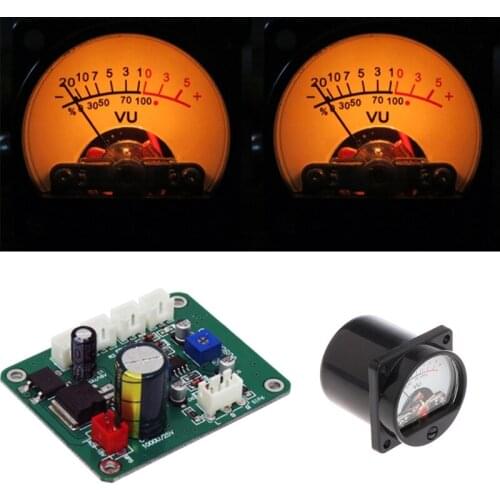 2 Pcs VU Panel Meter Warm Back Light Recording+Durable Driver Board Module+Cables