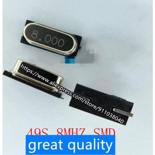 20pcs/lot 49S 8MHZ crystal oscillator 49SMD patch type new passive crystal oscillator 8M quartz crystal 8.000MHZ
