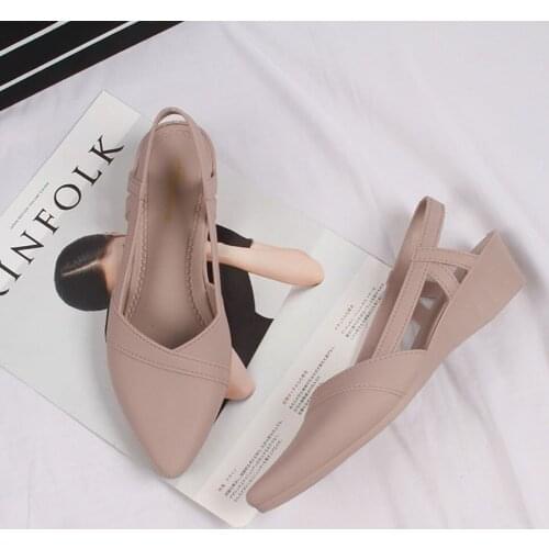 2020 New summer fashion casual womens shoes pointy head wear wild and comfortable wear-resistant mid-heel sandals women