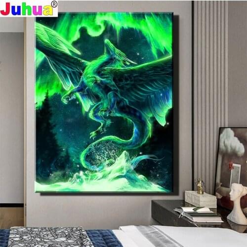 60x80cm Dragon 5d Diy Diamond Painting full Square/Round drill ,Diamond embroidey cross stitch Cartoon Animal Wall Decor