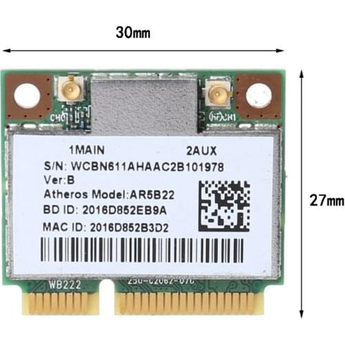 AR9462 AR5B22 WB222 Half Mini PCIe 300Mbps Bluetooth4.0 WLAN Wifi Wireless Card Adapter for PC Computer Laptop Accessories Kit