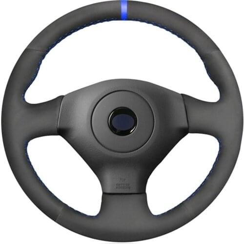 Black Suede Blue Marker Car Steering Wheel Cover for Subaru Legacy Forester Outback Impreza WRX 2003-2007 Saab 9-2X 2005 2006