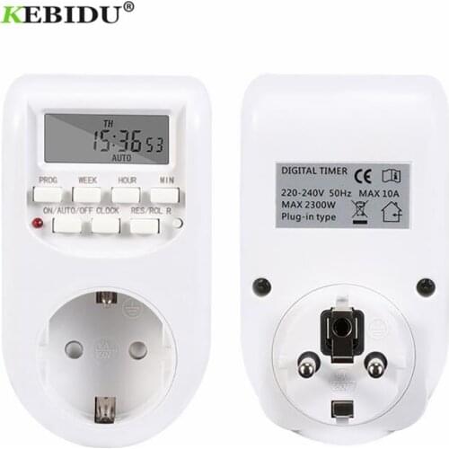 KEBIDU Digital Timer Switch Energy Saving Smart Power Socket Adjustable Programmable Setting of Clock/ On/ Off Time