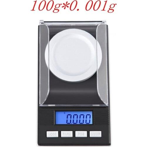 100g 0.001g LCD Digital Jewelry Scales Lab Weight High Precision Scale Medicinal Use Portable Mini Electronic Balance Backlight