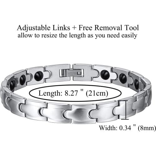 Elegant Stainless Steel Healthy Magnetic Slimming Bracelet Weight Loss Women Arthritis Pain Relief Magnet Bracelets Adjustable