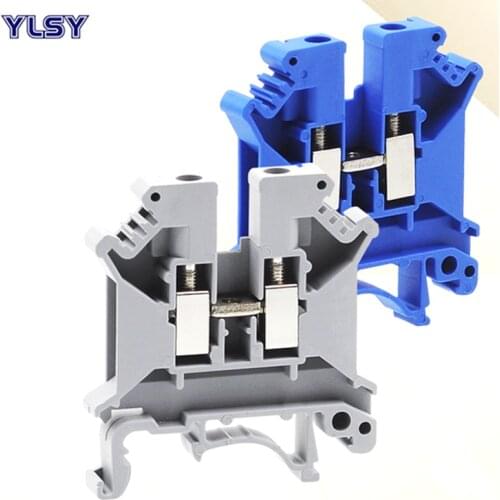Din Rail Universal Screw Type Terminal Blocks Bornier UK2.5B/3/5/6/10/16N/35 Brass Morsettiera Electric Wire Cable Connectors