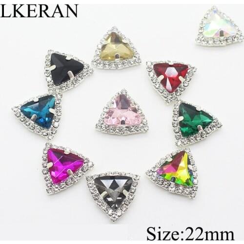 LKERAN 10Pcs Silver Crystal Rhinestone Button 6-hole sewing Handwork Decoration Buttons Mix Color