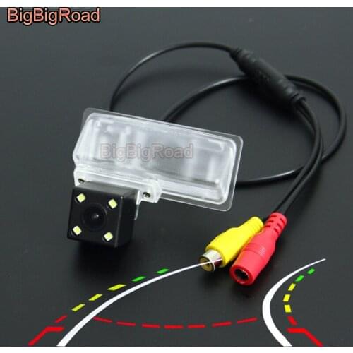 BigBigRoad Car Intelligent Dynamic Trajectory Tracks Rear View Backup CCD Camera For nissan bluebird 2015 2016 tiida 2016